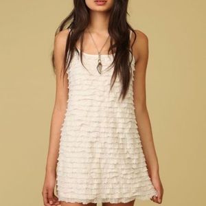 Free people ivory ruffle dress